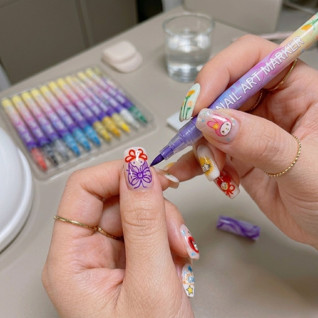 Sada barevných per na malování nehtů, ArtNails - Image 2