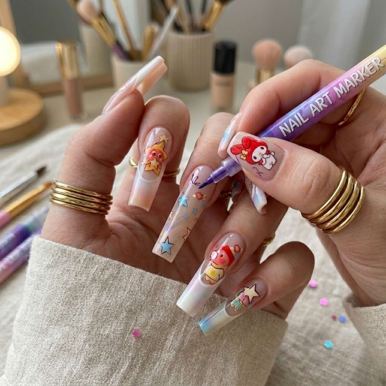 Sada barevných per na malování nehtů, ArtNails - Image 3