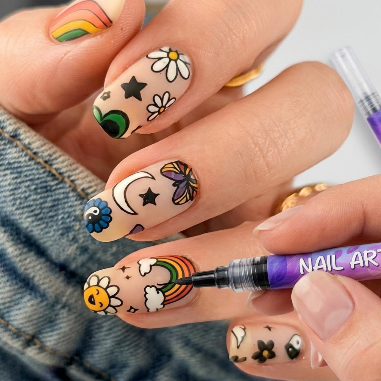 Sada barevných per na malování nehtů, ArtNails - Image 4