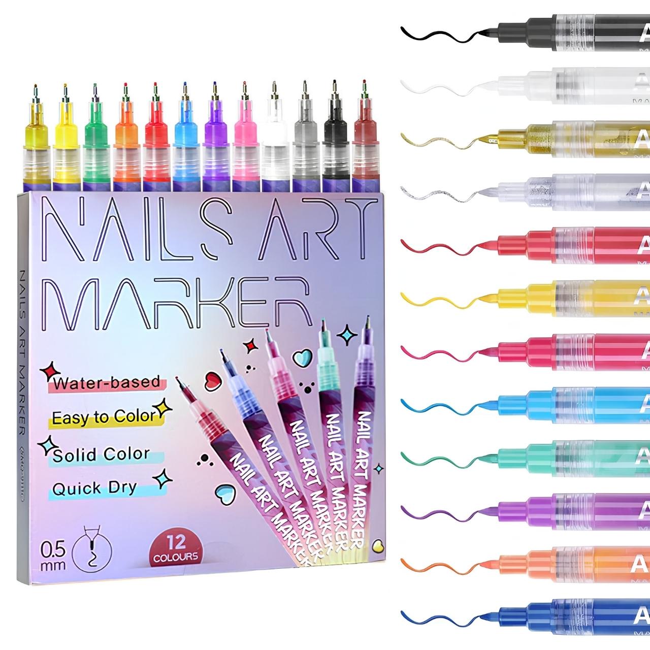 Sada barevných per na malování nehtů, ArtNails - Image 9