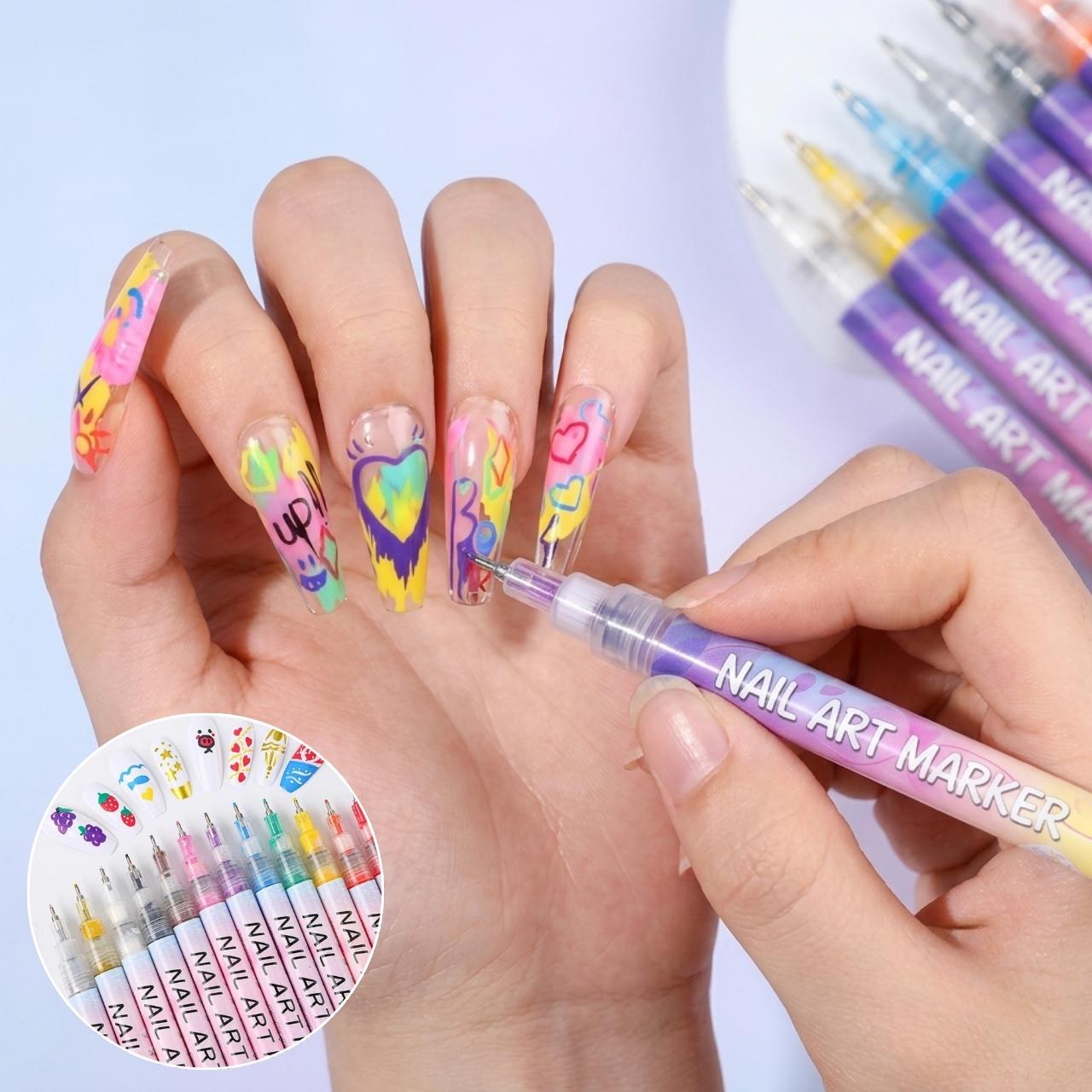 Sada barevných per na malování nehtů, ArtNails - Image 10