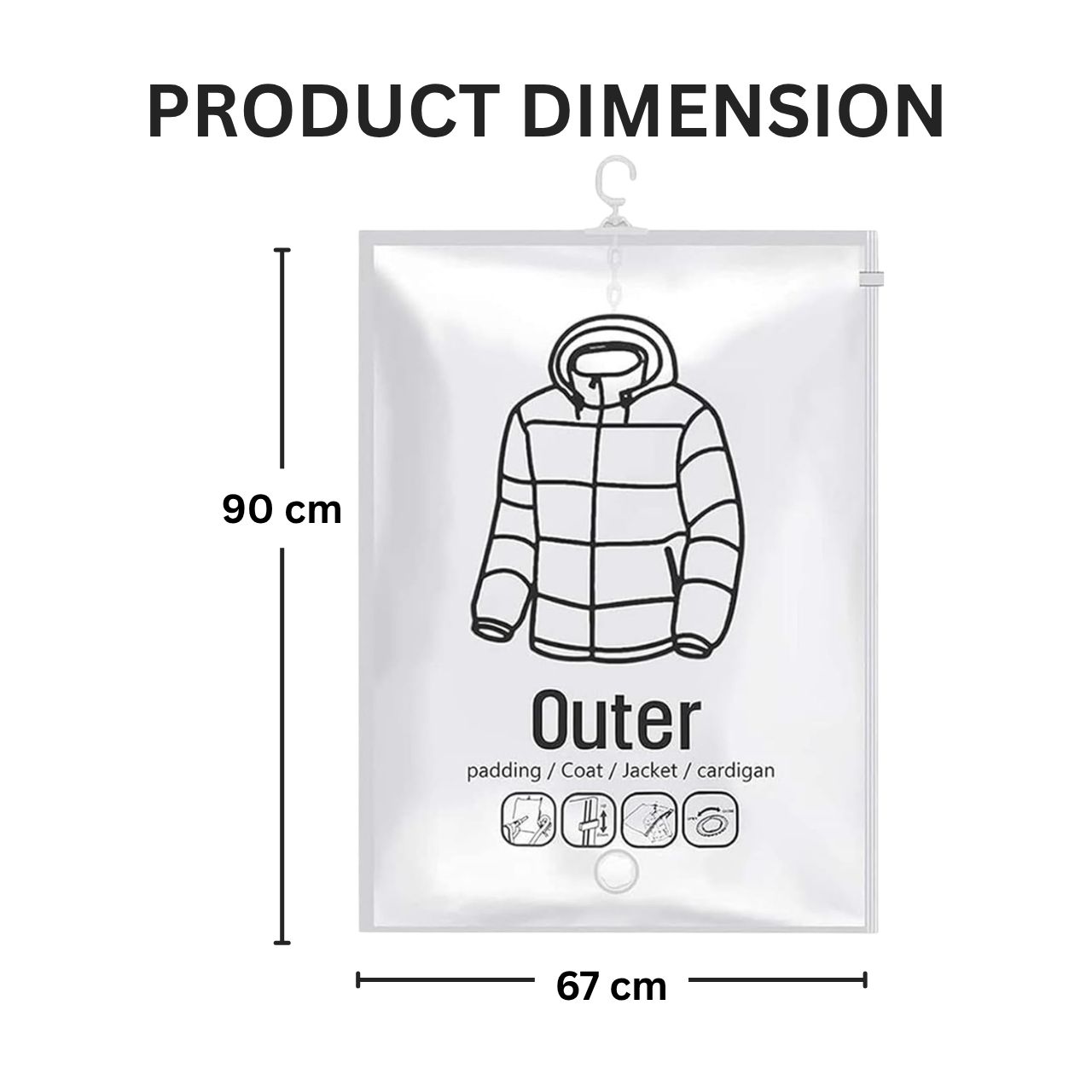 Bagsy, závěsné vakuové pytle na ukládání oblečení (4 ks.) - Image 1