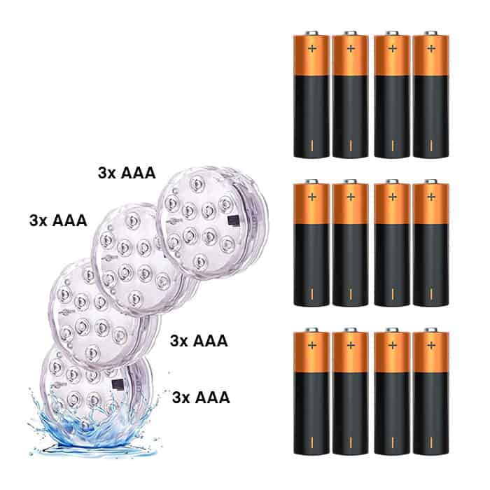 Sada baterií pro LED světla GlowWaterLights (13 ks) - Image 2