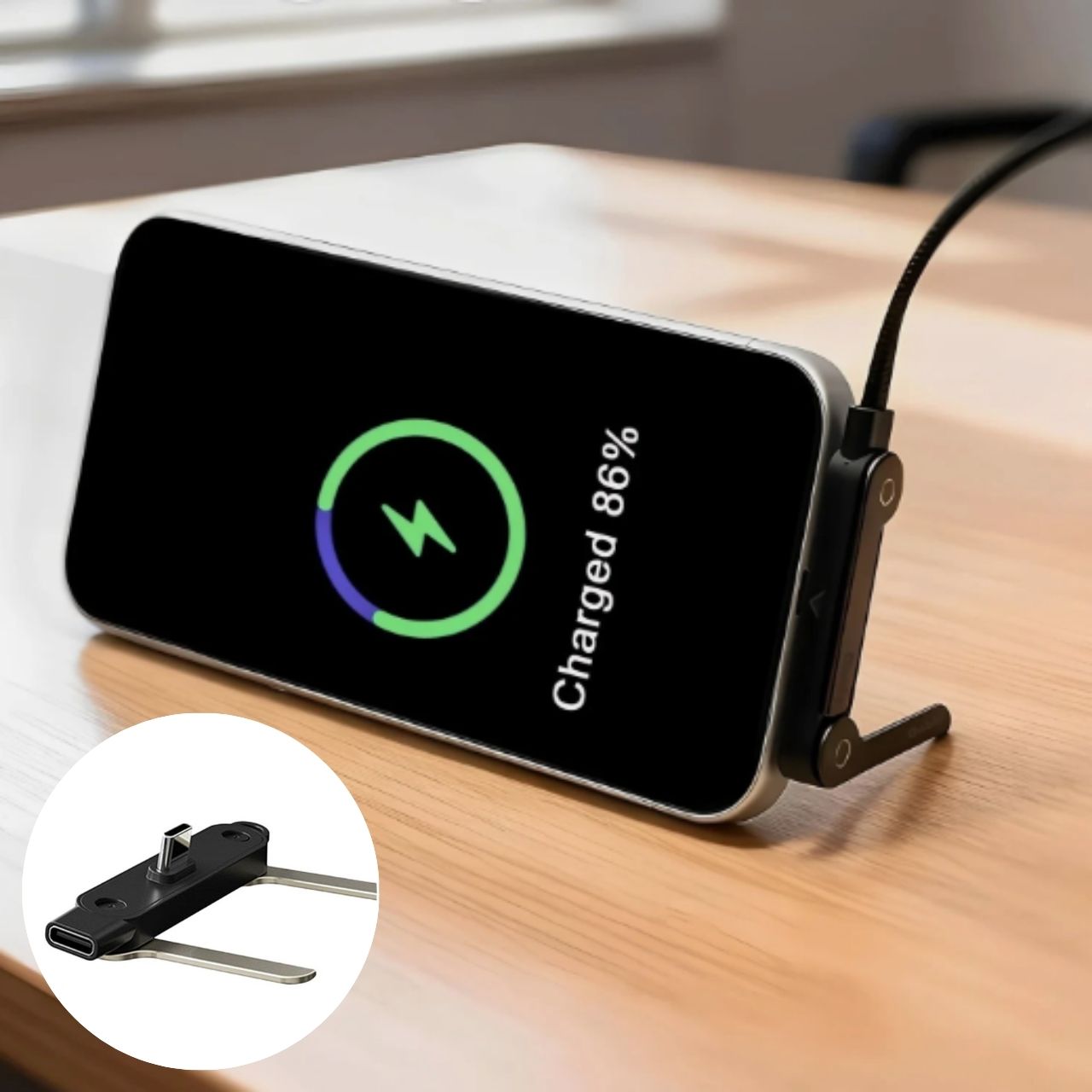 2v1 nabíjecí kabel s držákem na telefon, Bracky - Image 4