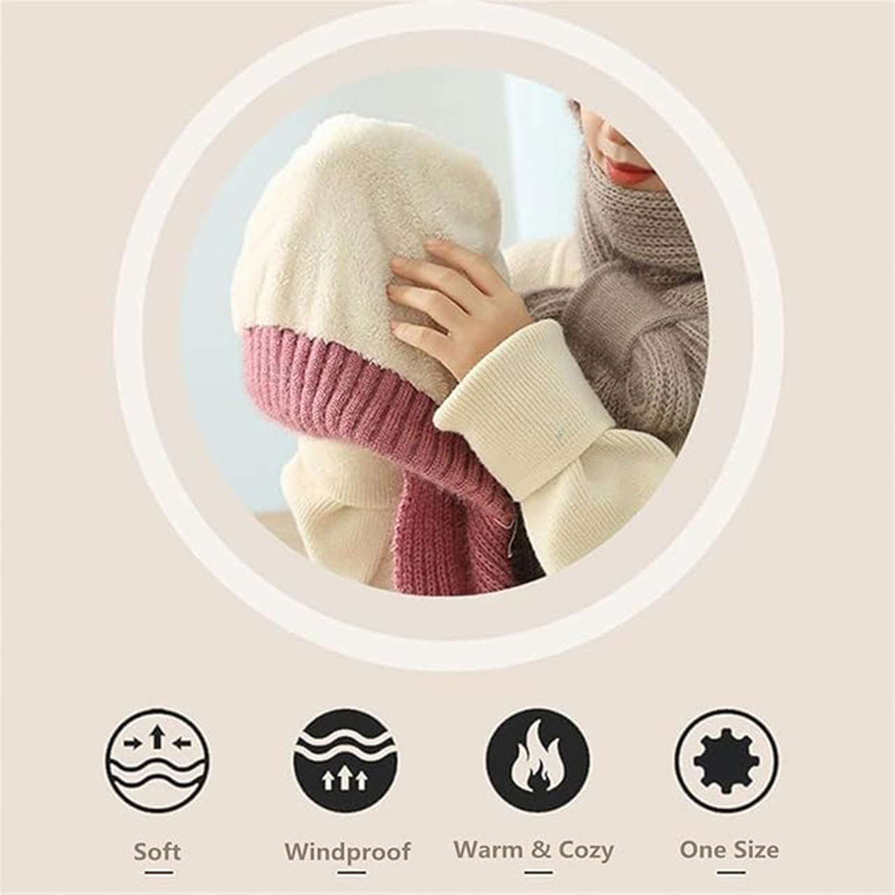 CapScarf, dámská zimní čepice se šitým šálkem - Image 7