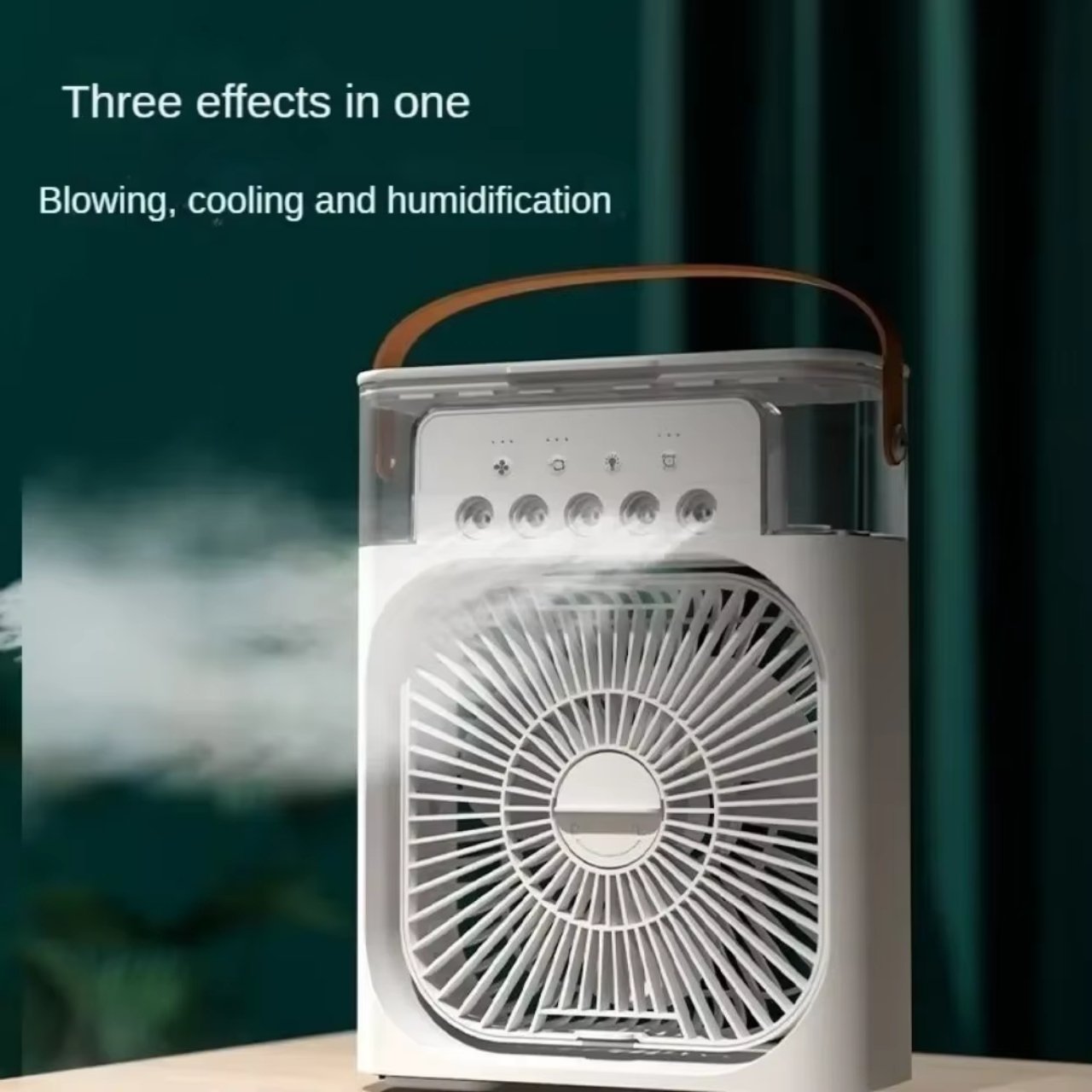 Coolio, 3-v-1 přenosný ventilátor s funkcí zvlhčovače, LED světlem a chlazením - Image 2