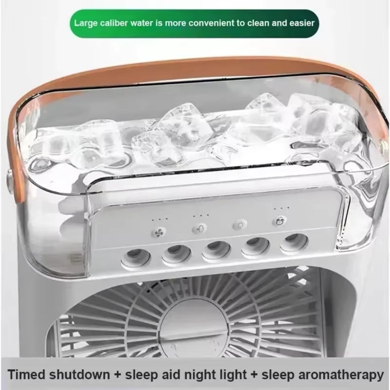 Coolio, 3-v-1 přenosný ventilátor s funkcí zvlhčovače, LED světlem a chlazením - Image 5