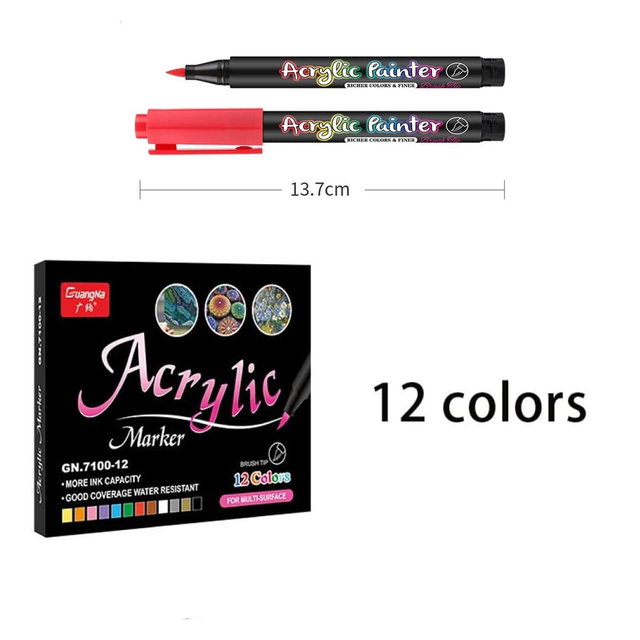 DiyAcrylic, kreativní sada s akrylovými fixy, kamínky a dřevem - Image 8