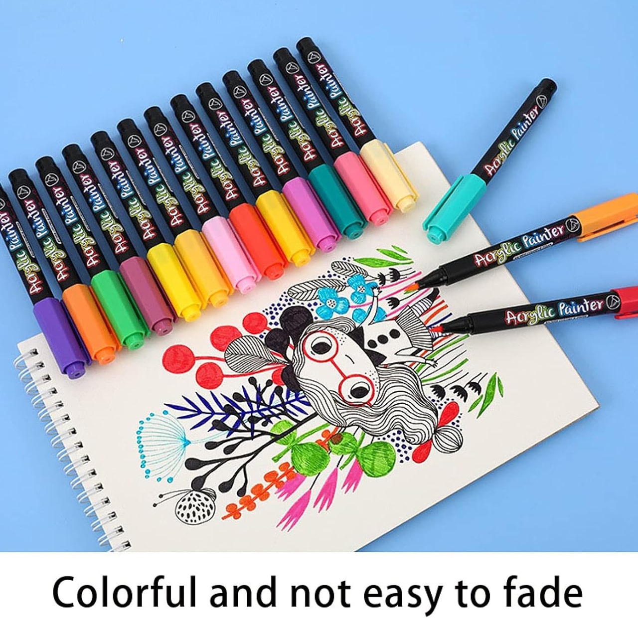 DiyAcrylic, kreativní sada s akrylovými fixy, kamínky a dřevem - Image 9