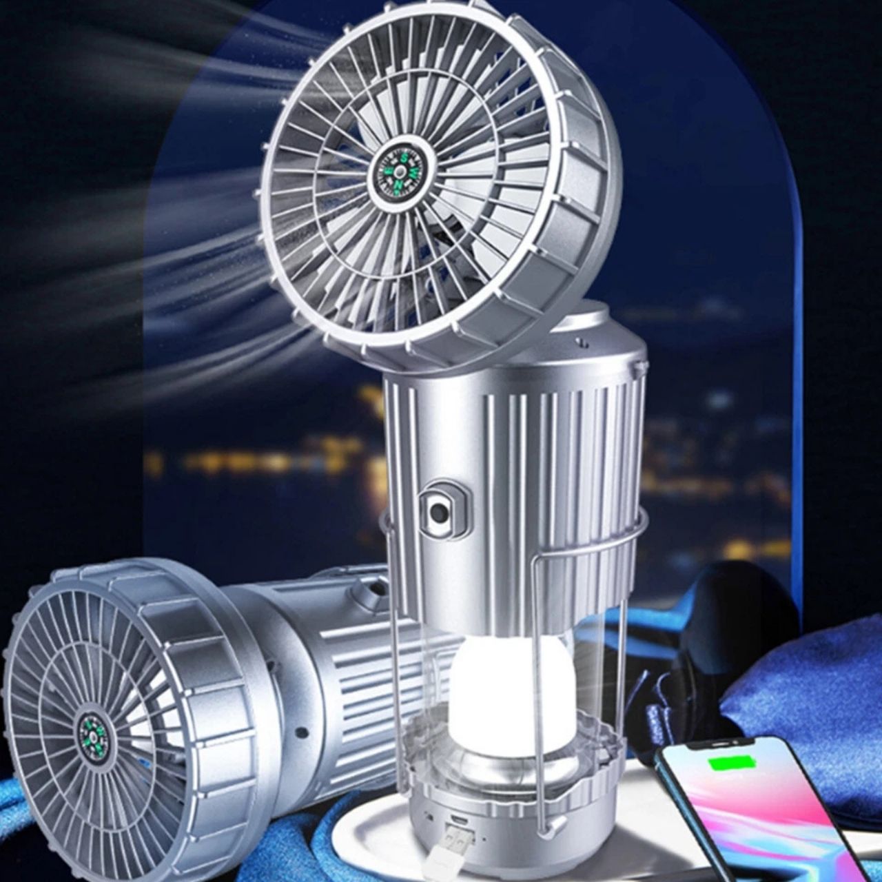Fan, multifunkční 5 v 1 solární LED světlo s ventilátorem - Image 7