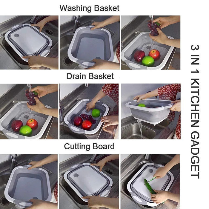FoldableStrainer, multifunkční sítko, skladovací nádoba a prkénko na krájení v jednom - Image 6
