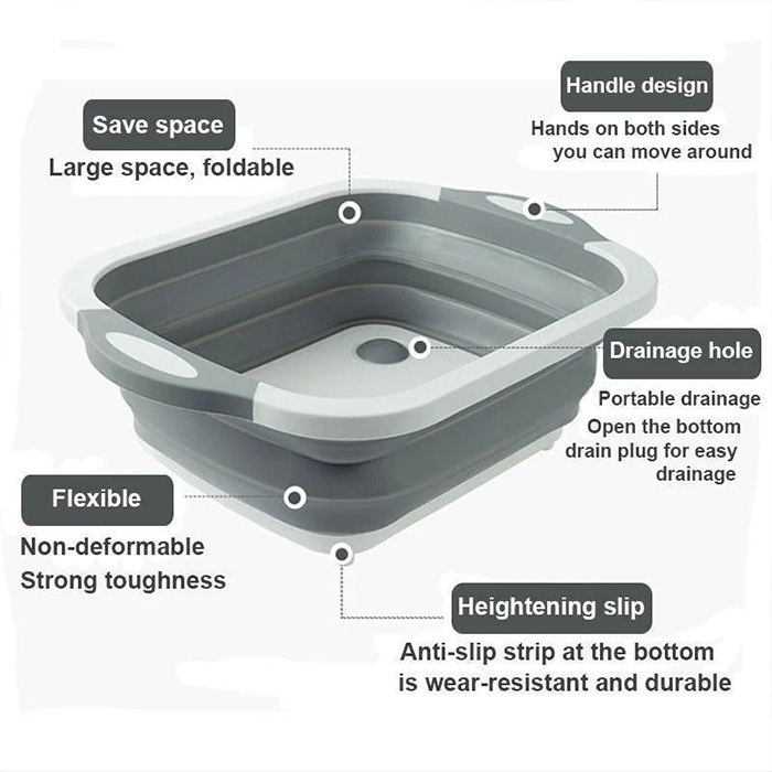 FoldableStrainer, multifunkční sítko, skladovací nádoba a prkénko na krájení v jednom - Image 8
