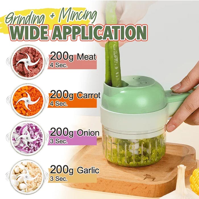 FoodProcessor, 5-dílná kuchyňská souprava na sekání, krájení, loupání a čištění - Image 6