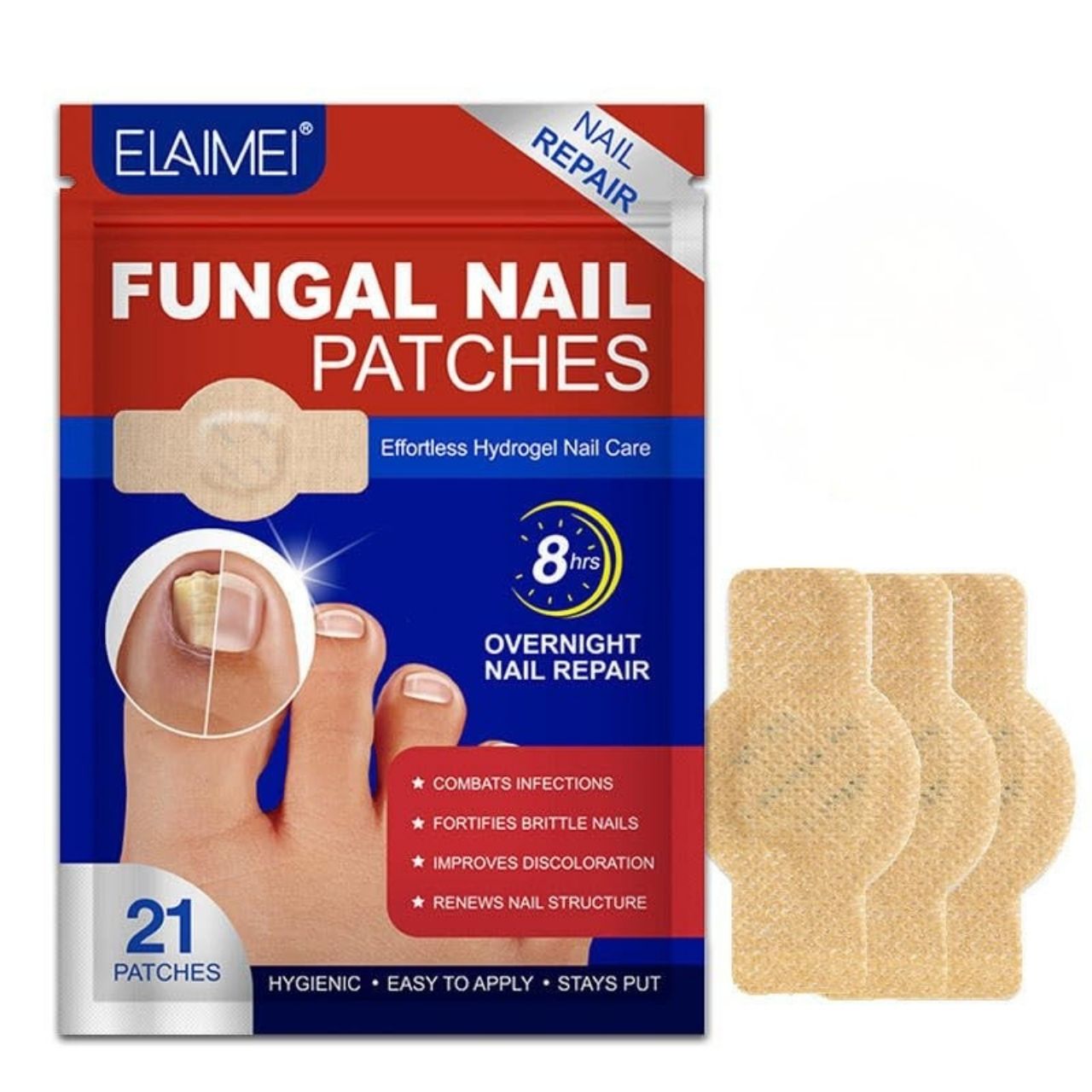 FungalPatches, regenerační náplasti pro péči o poškozené nehty (21 ks.) - Image 2