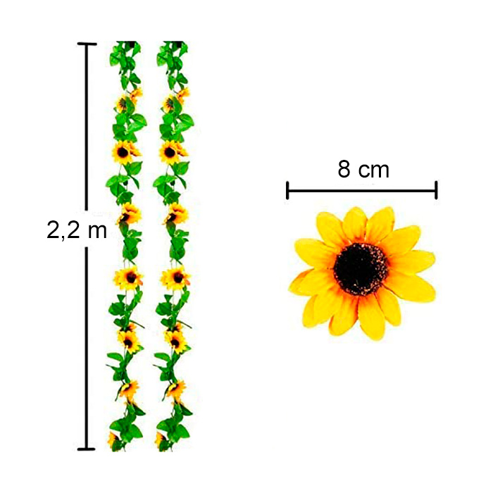 GarlandSunflower, umělý slunečnicový věnec s přírodním vzhledem (2 kusy) - Image 2