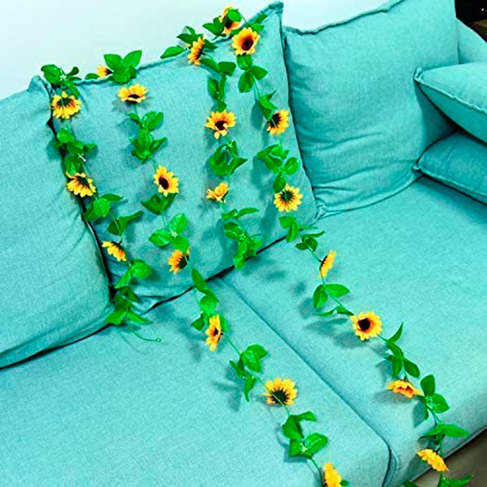 GarlandSunflower, umělý slunečnicový věnec s přírodním vzhledem (2 kusy) - Image 5