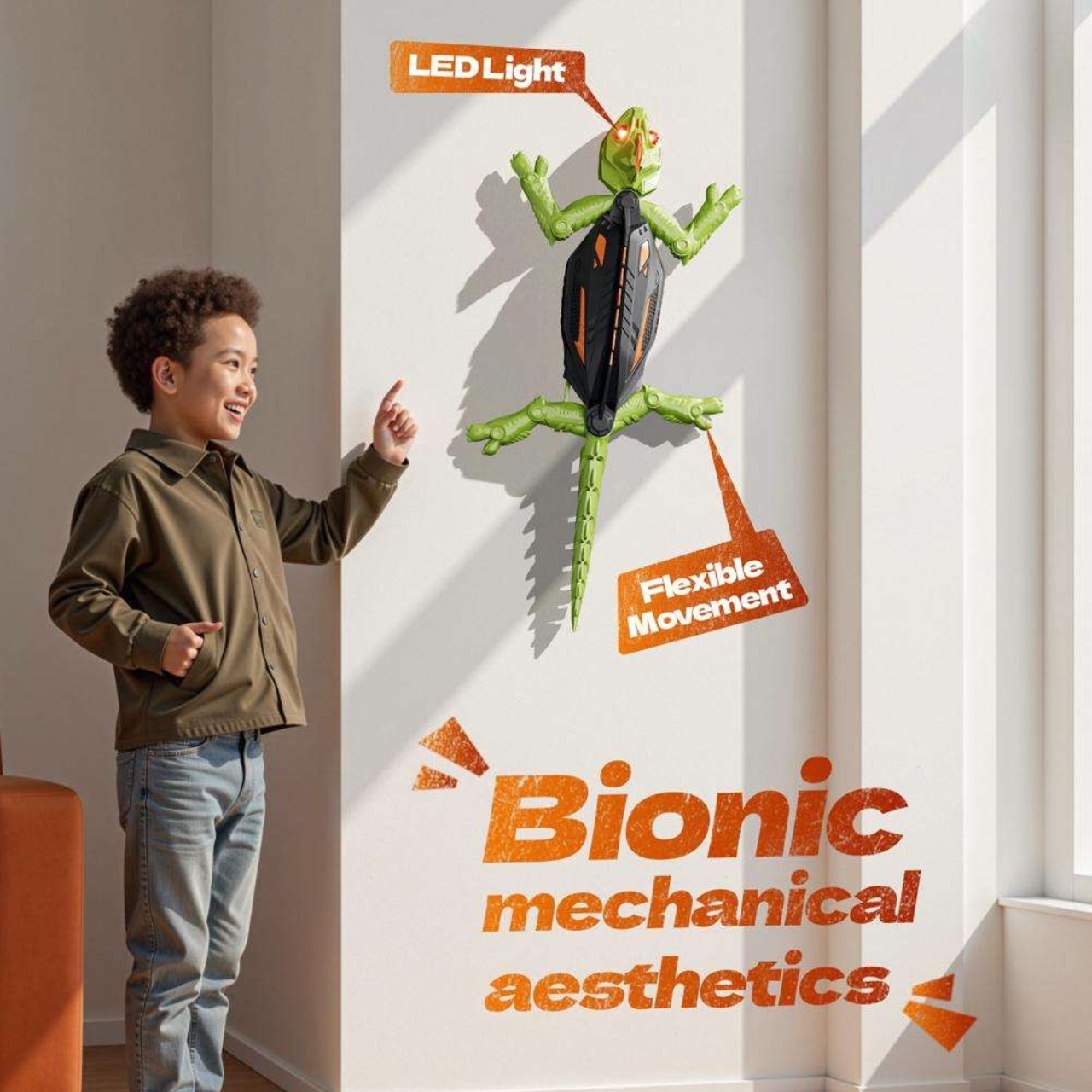 Gecko, dálkově ovládaný ještěr, který leze po podlahách a stěnách - Image 3