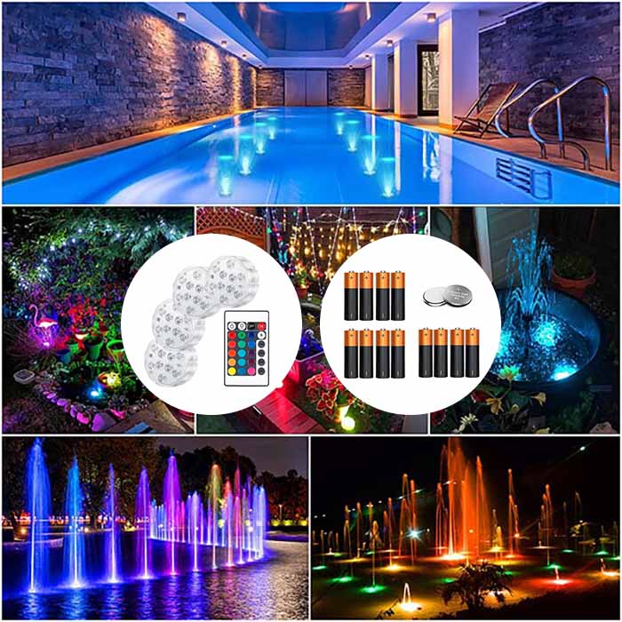 GlowBundle, 4 vodotěsná LED světla + sada baterií - Image 2