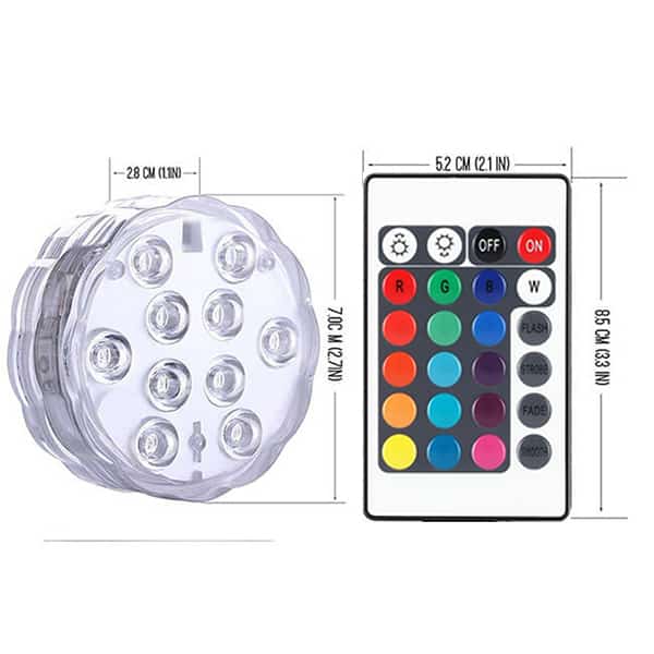 GlowWaterLights, 4 vodotěsné LED světla s dálkovým ovládáním - Image 10