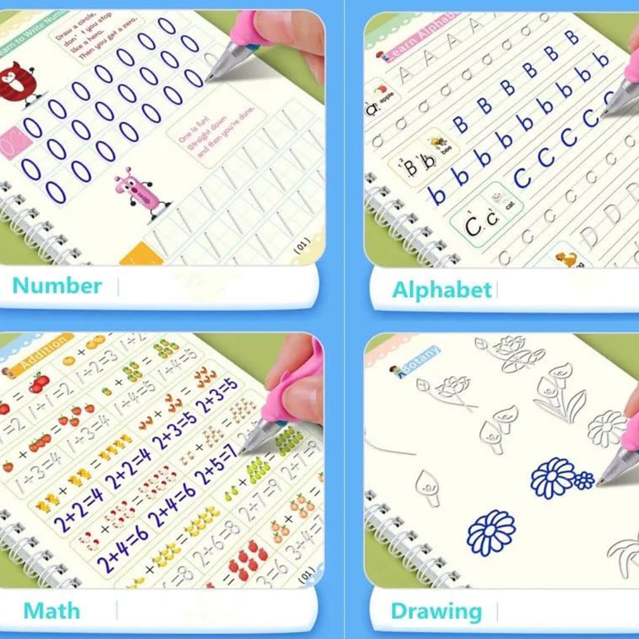 KidsBundle, LED pero tablet a 4 kouzelné pracovní sešity pro učení psaní a kreslení - Image 4
