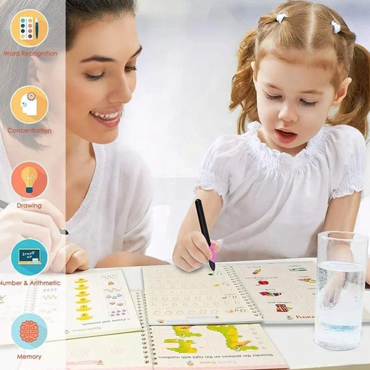 KidsBundle, LED pero tablet a 4 kouzelné pracovní sešity pro učení psaní a kreslení - Image 9