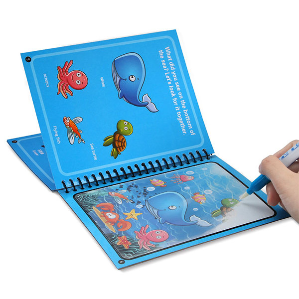 MagicWaterBook, sada 3 kouzelných omalovánek s vodními pery na vytváření bez nepořádku - Image 2