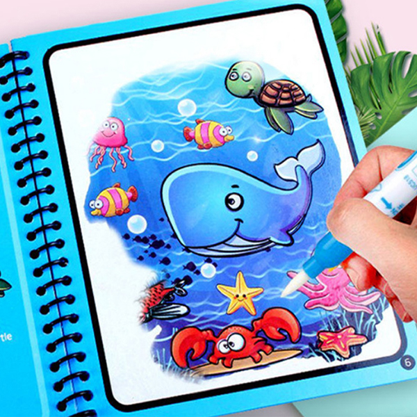 MagicWaterBook, sada 3 kouzelných omalovánek s vodními pery na vytváření bez nepořádku - Image 8