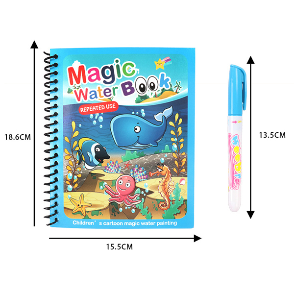 MagicWaterBook, sada 3 kouzelných omalovánek s vodními pery na vytváření bez nepořádku - Image 9