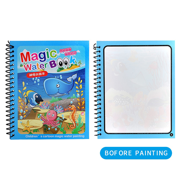 MagicWaterBook, sada 3 kouzelných omalovánek s vodními pery na vytváření bez nepořádku - Image 10