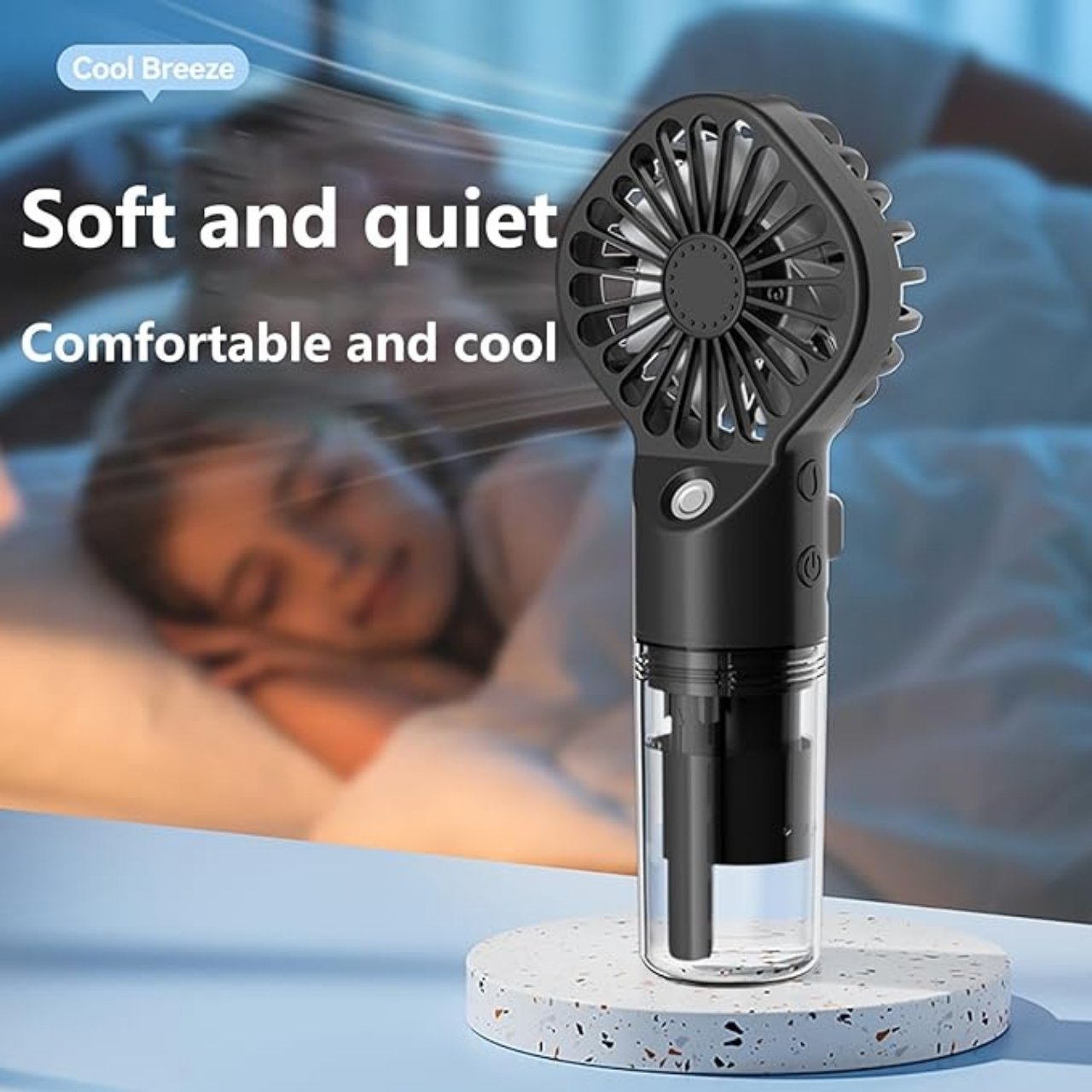 Misty, přenosný mini ventilátor s vestavěným zvlhčovačem - Image 4