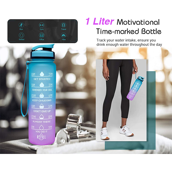 MotivationalBottle, láhev na vodu s motivačními verši a časovými značkami (1000 ml) - Image 6