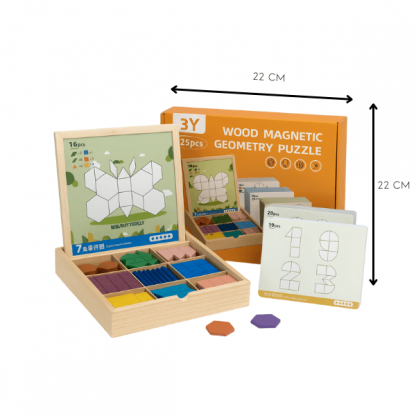 PUZZGEO, Magnetická dřevěná puzzle sada (225 kusů) - Image 2