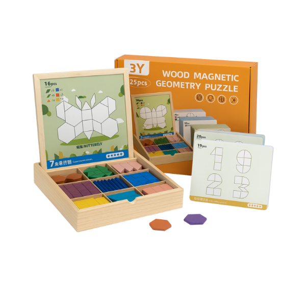 PUZZGEO, Magnetická dřevěná puzzle sada (225 kusů) - Image 4