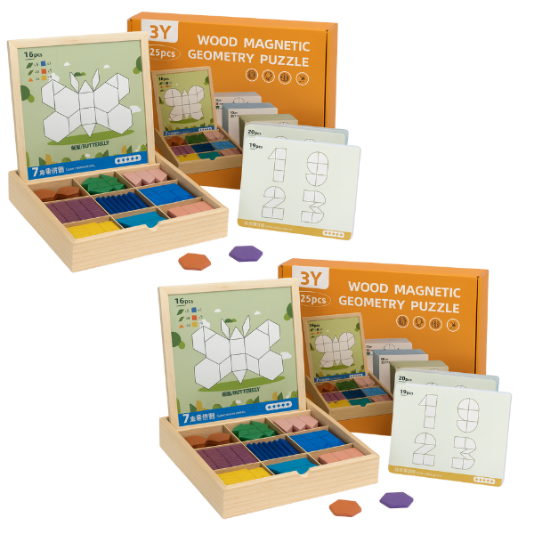 PUZZGEO, Magnetická dřevěná puzzle sada (225 kusů) - Image 5