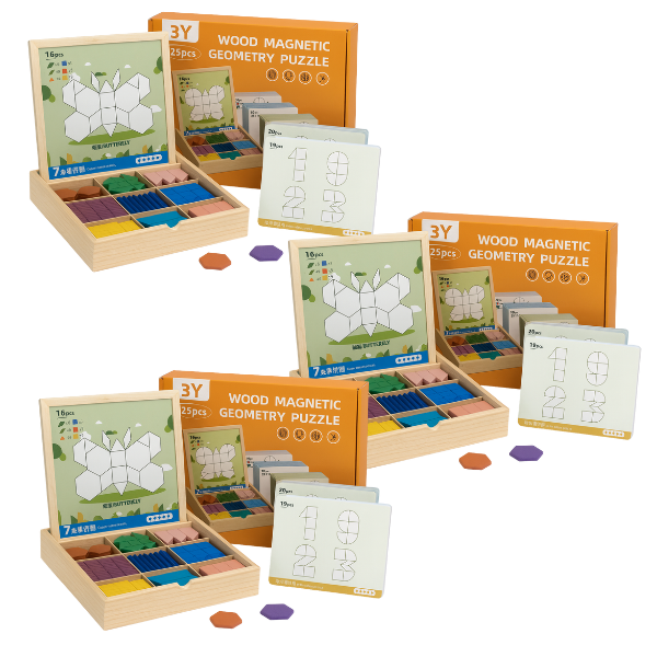PUZZGEO, Magnetická dřevěná puzzle sada (225 kusů) - Image 6