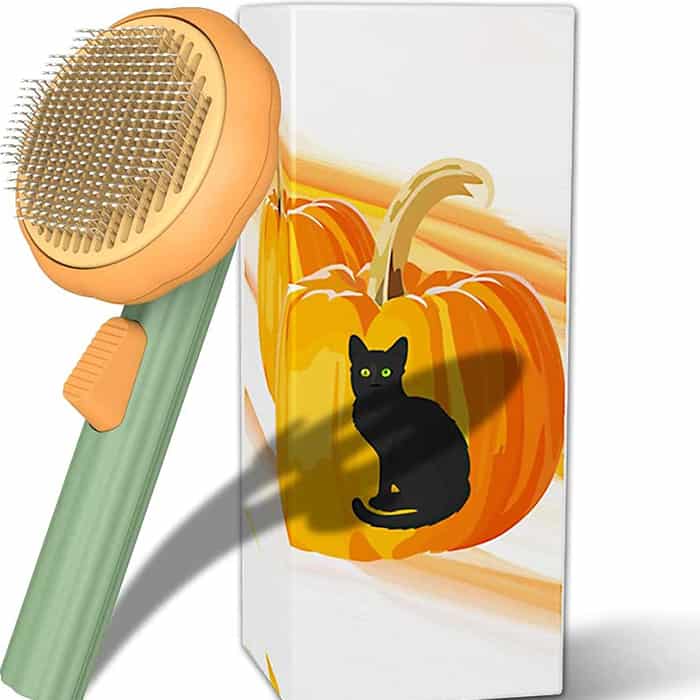 PumpkinComb, kartáč pro domácí zvířata s tlačítkem pro snadné očištění - Image 9