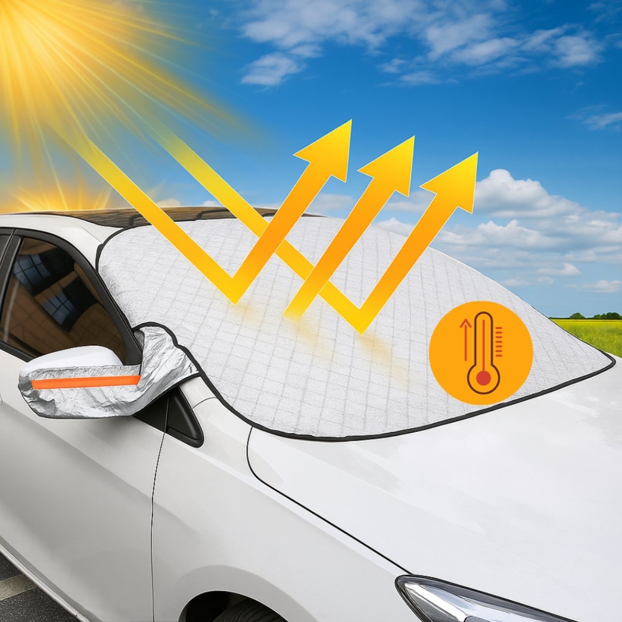 Magnetické pokrytí chrání vaše auto před teplem tím, že zabraňuje přehřívání interiéru a tím snižuje potřebu chlazení.