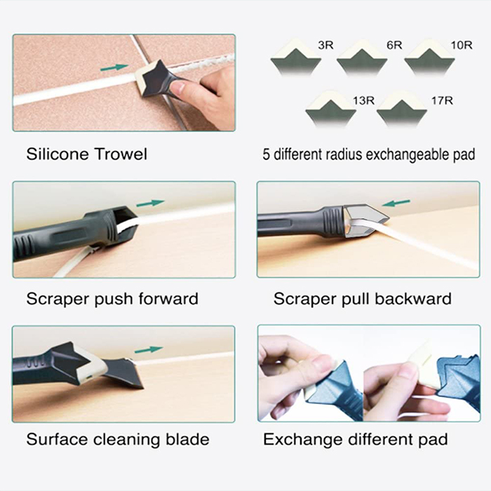 SiliconRemover, pomůcka 5v1 pro nános, vyhlazení a odstranění silikonu - Image 3
