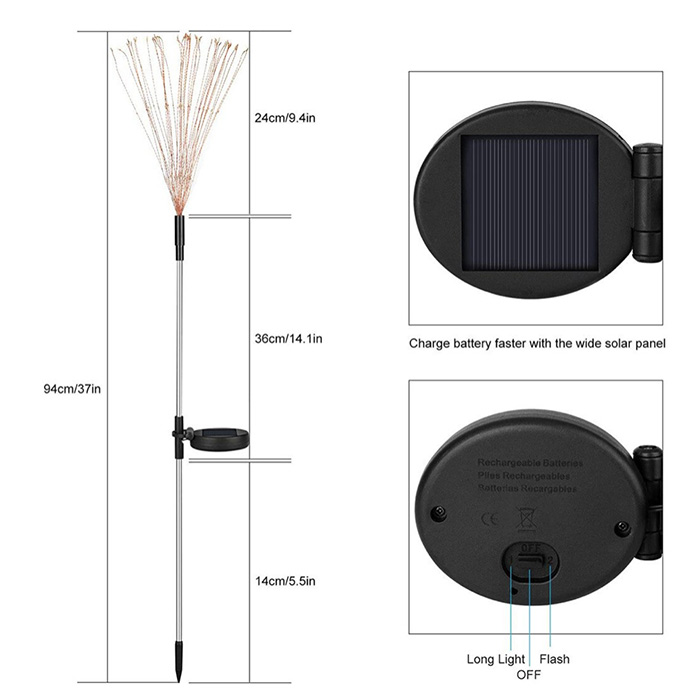SolarFireworkLamp, solární lampa (90 LED světel) - Image 2