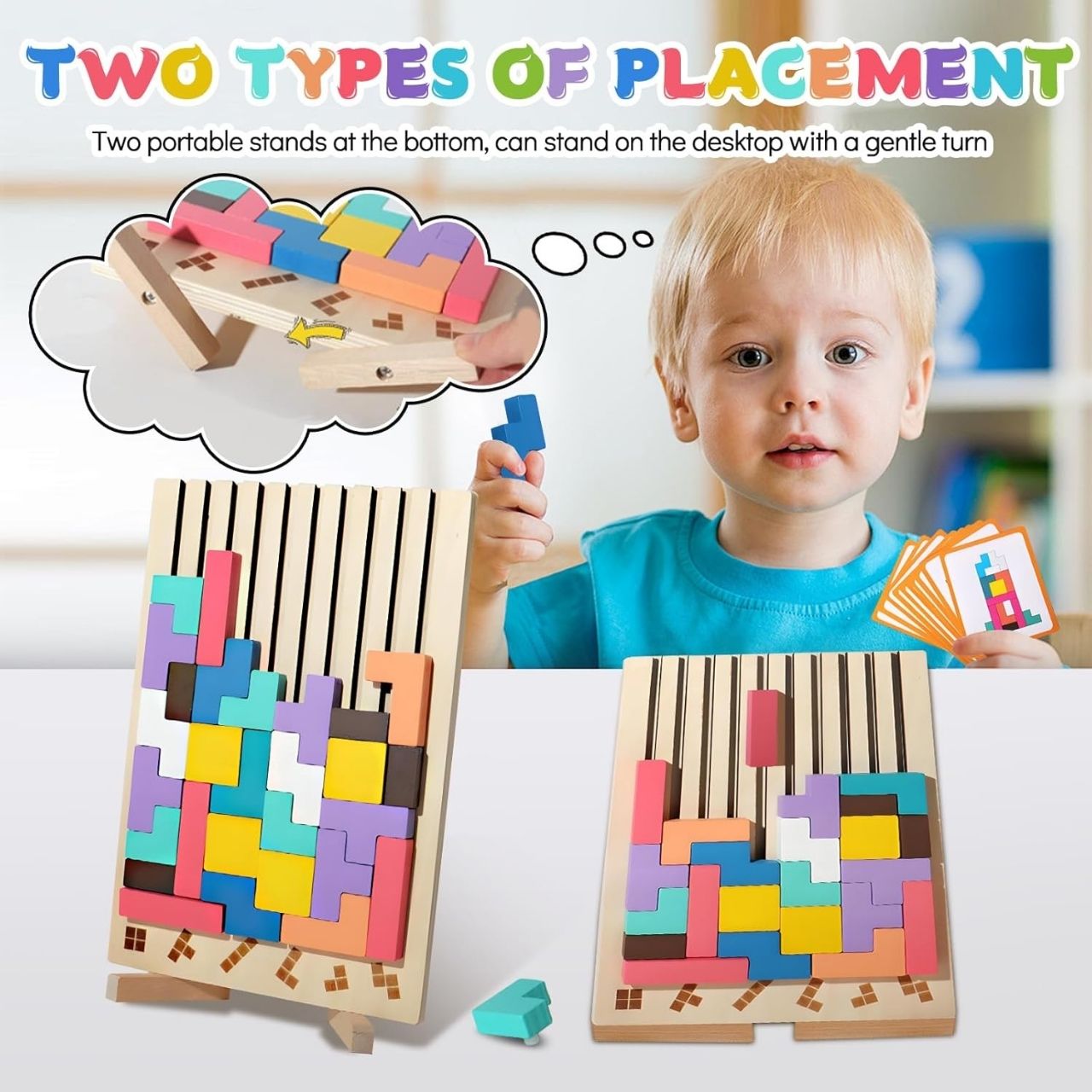 Tetris, dřevěná didaktická hračka - Image 4