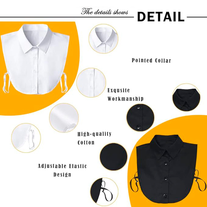 TopCollar, límec ženské košile (černý a bílý) - Image 4