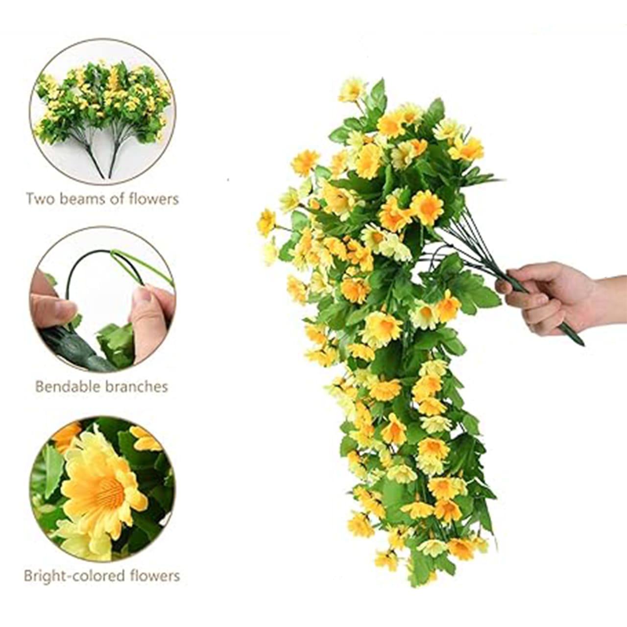 YellowFlowers, umělé závěsné květiny s přirozeným vzhledem - Image 4