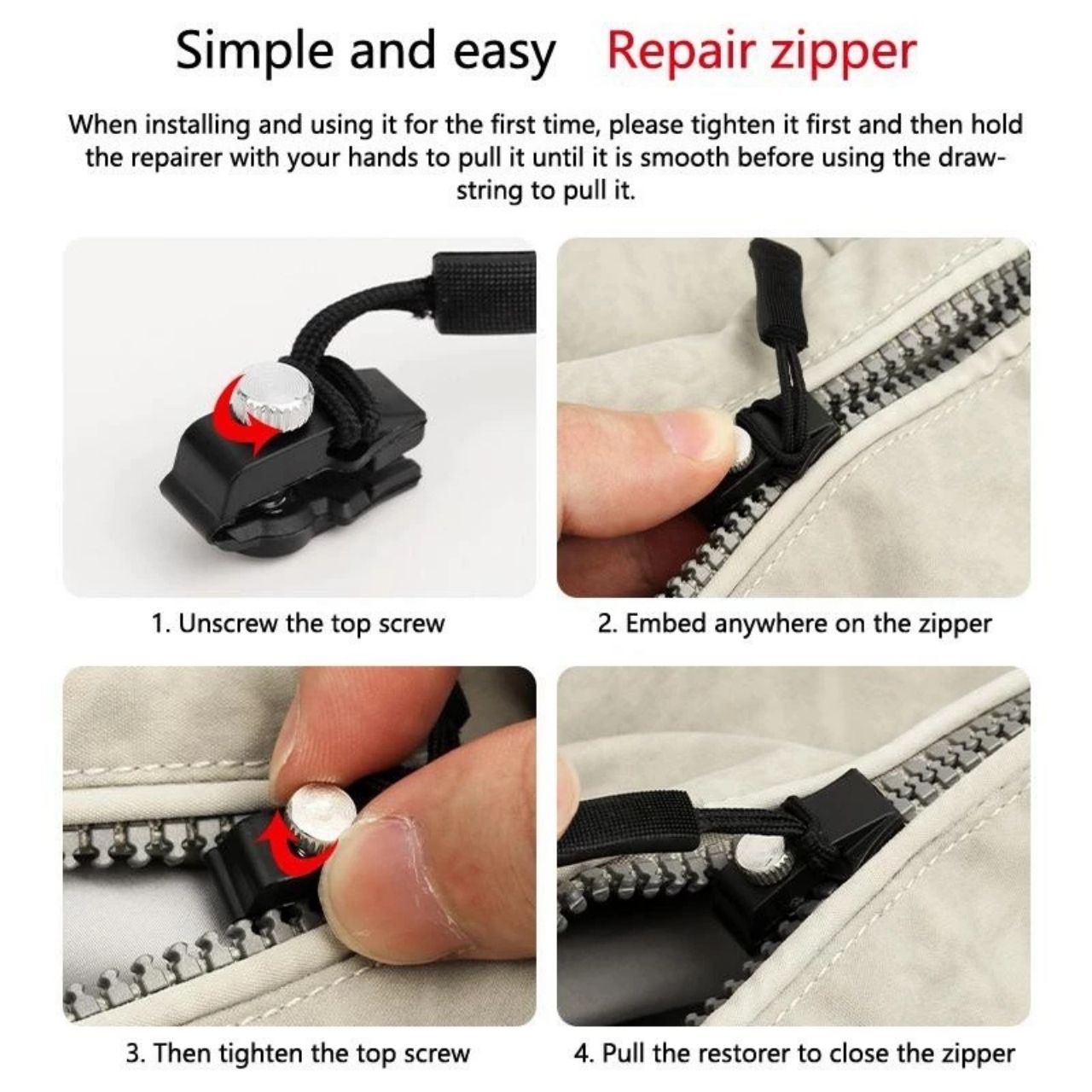 ZipFix, víceúčelová sada na opravu zipů (12 kusů) - Image 4